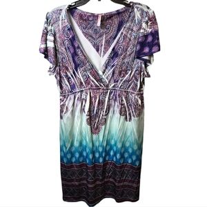 Kiara Multicolor Boho Dress, Size Medium.